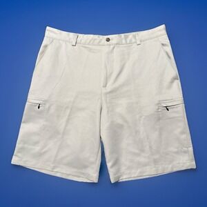 IZOD Golf Men 38 XFG Performance Shorts Classic Khaki Outdoor Flat Front Cargo